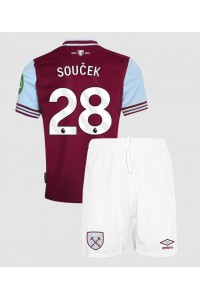 Fotbalové Dres West Ham United Tomas Soucek #28 Dětské Domácí Oblečení 2024-25 Krátký Rukáv (+ trenýrky)